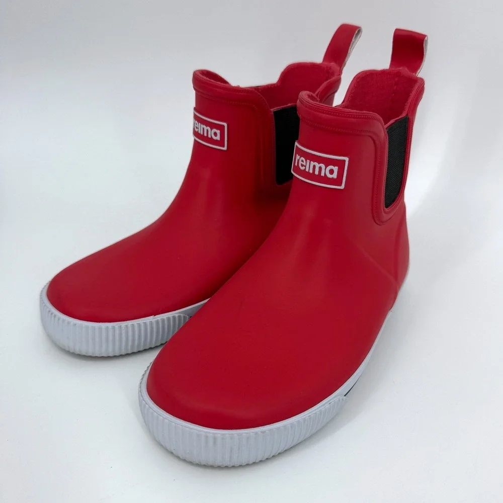 Reima Kid's Red Ankles Rubber Rain Boots Waterproof Sz 11.5
